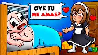 La NIÑERA está ENAMORADA de MÍ 😱❤️ BEBÉ NOOB en MINECRAFT [upl. by Lalage]