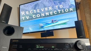 How to Connect TV to Receiver  With and Without HDMI and RCA  Onkyo Receiver Install [upl. by Einneg21]