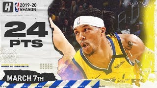 Damion Lee 24 Points Full Highlights  76ers vs Warriors  March 7 2020 [upl. by Aiuqes]