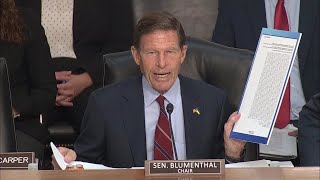 Sen Blumenthal Grills Boeings Calhoun on Data Request [upl. by Yelik]