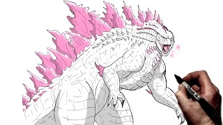 How To Draw Evolved Godzilla  Step By Step  G X K New Empire [upl. by Casta211]