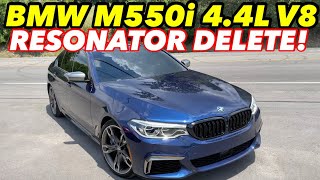 2019 BMW M550i 44L V8 Dual Exhaust w RESONATOR DELETE [upl. by Bathsheba]