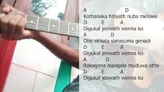 Kothanaka Sitiyath  කොතැනක සිටියත්  Guitar Chords  HR Jothipala Songs Chords Easy Guitar Chords [upl. by Norad]