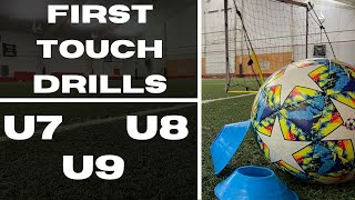 First Touch Drills For U7 U8 U9 SoccerFootball  2021 [upl. by Mirielle251]