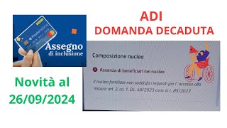 ASSEGNO DI INCLUSIONE DECADUTA Il nucleo familiare non soddisfa i requisiti Aggiornamenti 260924 [upl. by Liederman]