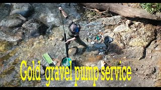 Gold prospecting gravel pump service [upl. by Eisenhart]