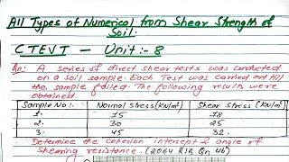 Unit8  Numerical from Shear Strength of Soil  Soil Mechanics  Prashant YT  Diploma Civil [upl. by Survance]