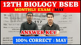 12th Biology Answer Key  Bihar Board Monthly Exam May  Biology Class 12 Question Paper [upl. by Nagar821]