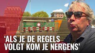 Fietsers massaal de stoep op bij afgesloten tunnel Torontobrug [upl. by Vitale]