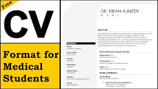 Free Download Best CV Format for Medical Students [upl. by Belle92]