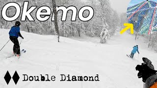 Skiing Double Diamond at Okemo in EPIC Blizzard Conditions [upl. by Skinner]