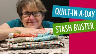 Fast and Easy Beginner Quilt  Quiltinaday Stash Buster  Free Pattern [upl. by Orlov]