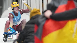 Natalie Geisenberger pulls off luge gold medal threepeat  Winter Olympics 2022  NBC Sports [upl. by Ysnil]