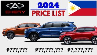 CHERY CARS PRICE LIST PHILIPPINES 2024 [upl. by Miki]