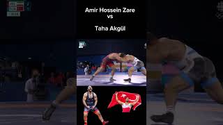 Amir Hossein Zare Vs Taha Akgül wrestling olympics 125kgbout [upl. by Ahsuoj470]