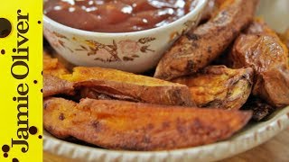 Vegan Roast Sweet Potato Wedges  Tim Livewire Shieff [upl. by Baillieu28]