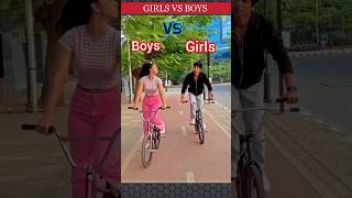 GIRLS VS BOYS CYCLE STUNT 3 cycle stunt competition short [upl. by Ahseeyt]