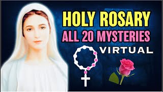 Holy Rosary ALL 20 Mysteries VIRTUAL🌹JOYFUL🌹LUMINOUS🌹SORROWFUL🌹GLORIOUS [upl. by Clintock]