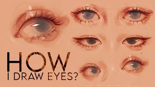 How I draw and stylize eyes using Procreate App  Brushes  Techniques [upl. by Eseret132]