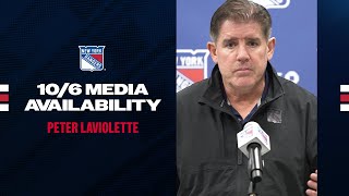 NYR Practice Peter Laviolette Media Availability  Oct 6 2024 [upl. by Oryaj]