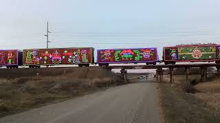 CPKC HOLIDAY TRAIN WEST OF OWATONNA MN DECEMBER 2023 [upl. by Tawsha]