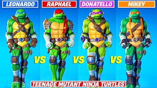 Leonardo vs Raphael vs Donatello vs Michelangelo  Fortnite Dance Battle Ninja Turtles TMNT Skins [upl. by Richela]