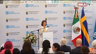 La reina Silvia de Suecia dedicó unas palabras en español a unos niños en México  ¡HOLA TV [upl. by Yengac]