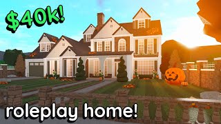 40k Bloxburg Fall Family Roleplay House Build 2 Story Tutorial WITH VOICE [upl. by Oap]