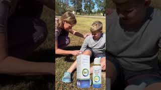 PuraFlex OmniRelief Spray Instantly Relieved Sarahs Sons Leg Injury Pain in Seconds [upl. by Jd348]