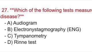 Ménière’s disease MCQ [upl. by Sussi]