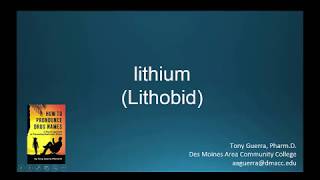 CC How to Pronounce lithium Lithobid Backbuilding Pharmacology [upl. by Merl]