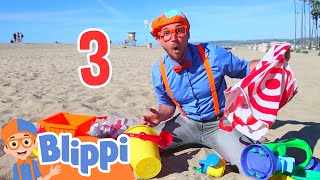 Blippi Visits The Beach and Learns Numbers  Educational Videos For Kids [upl. by Janene]