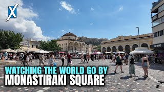 10 Minutes in Monastiraki Square Athens Greece  Watching The World Go By [upl. by Tehr269]