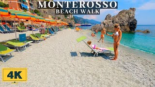 ITALY  CINQUE TERRE MONTEROSSO AL MARE BEACH WALK 2022 4K [upl. by Lleksah66]