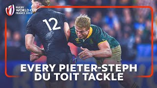 All 28 tackles from Springbok PieterSteph du Toit in Rugby World Cup final 2023 [upl. by Jonna]