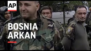 BOSNIA CAPTURED SOLDIERS PARADED BY SERB PARAMILITARY LEADER [upl. by Prosser678]