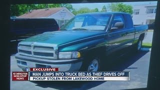 Thief steals truck warming up in driveway [upl. by Enamrahc]