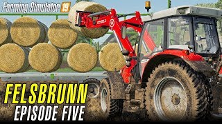 BALE TRANSPORTATION  Lets Play Farming Simulator 19  Episode 5 [upl. by Atsocal353]