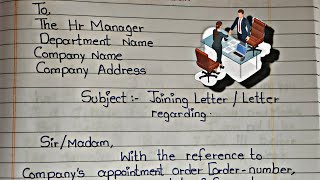 How To write joining letter To HR Manager for job in company   how to write joining letter [upl. by Atteselrahc114]