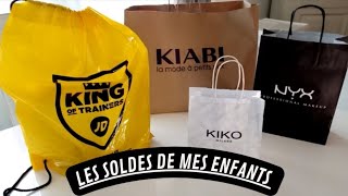 Méga haul SOLDES Mes enfants dépensent leur argent de Noël kiko nyx kiabi micromania jdsports [upl. by Peony]