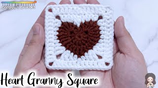 CROCHET “Heart” Granny Square  Tutorial [upl. by Zaneta]