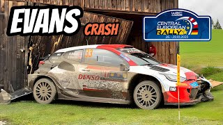 Elfyn Evans Crash WRC Central European Rally 2023  Crash and Flatout [upl. by Aligna]