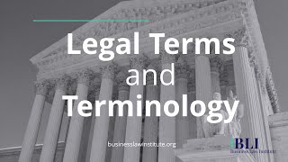 Legal Terms and Terminology [upl. by Priestley]