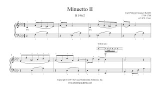 CPE Bach  Minuetto II in F minor H 1962 [upl. by Lobel]