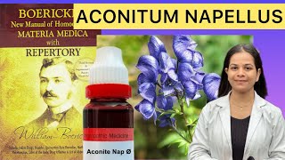 Aconite napellus homeopathic mother tincture from boerikes materia medica in Hindi [upl. by Loomis50]