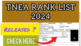 TNEA Rank List 2024  How To Check TNEA Rank List 2024 [upl. by Paul284]