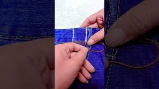 Fitting jeans with a needleshortvideo [upl. by Sheffie]