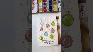 Let’s Make a Watercolor Christmas Ornament Postcard 🎨💖🎄 christmas merrychristmas [upl. by Eytteb]