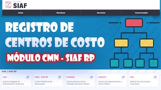 Registro de Centros de Costo en el Módulo PMBSO  SIAF RP [upl. by Rimahs]