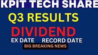 KPIT Technologies Dividend  KPIT Technologies Q3 Results  KPIT Technologies Share Latest News [upl. by Imit]